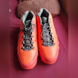 Bright Coral Athletic Sneakers with Dark Gray Laces